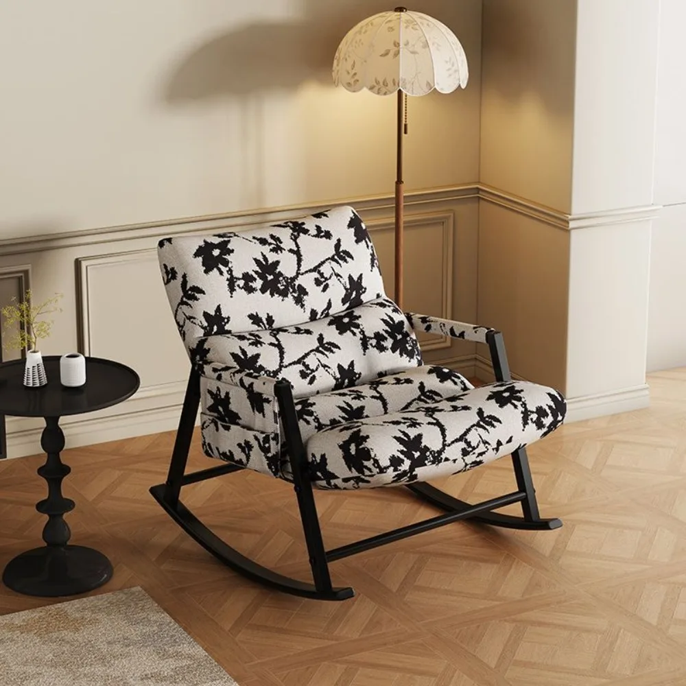 

Rocking chair, living room, balcony, retro ink style lounge chair, single light luxury lounge chair, home lazy sofa furniture