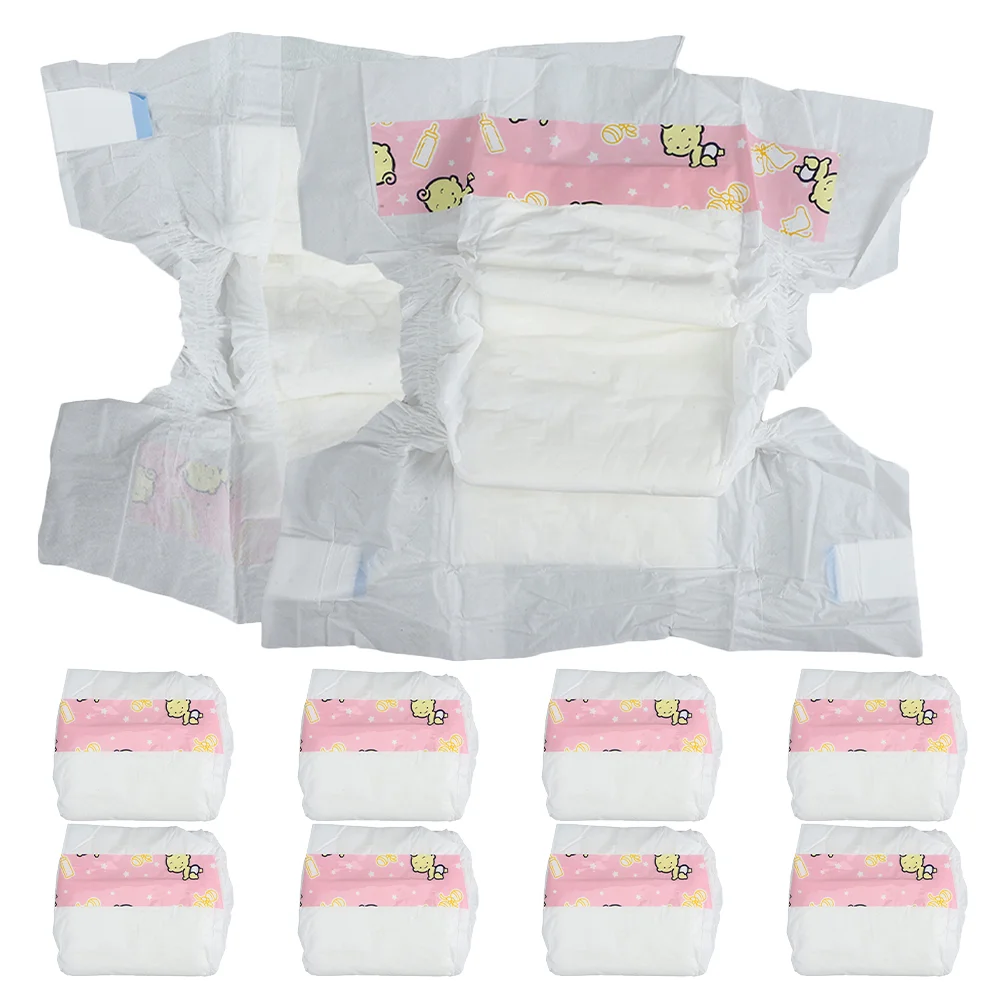 10 Pcs Play House Diapers Dress up Toy Accessories Plastic Nappies Decorative Baby Toys