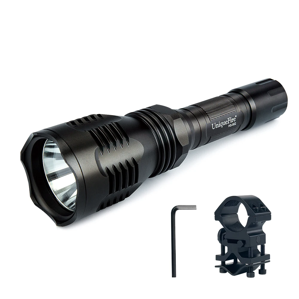 

UniqueFire Hog&Coyote Hunting Flashlight HS-802 XP-E Green/Red/White Light Led Lamp Light 3 Mode Night Fishing With Scope Mount