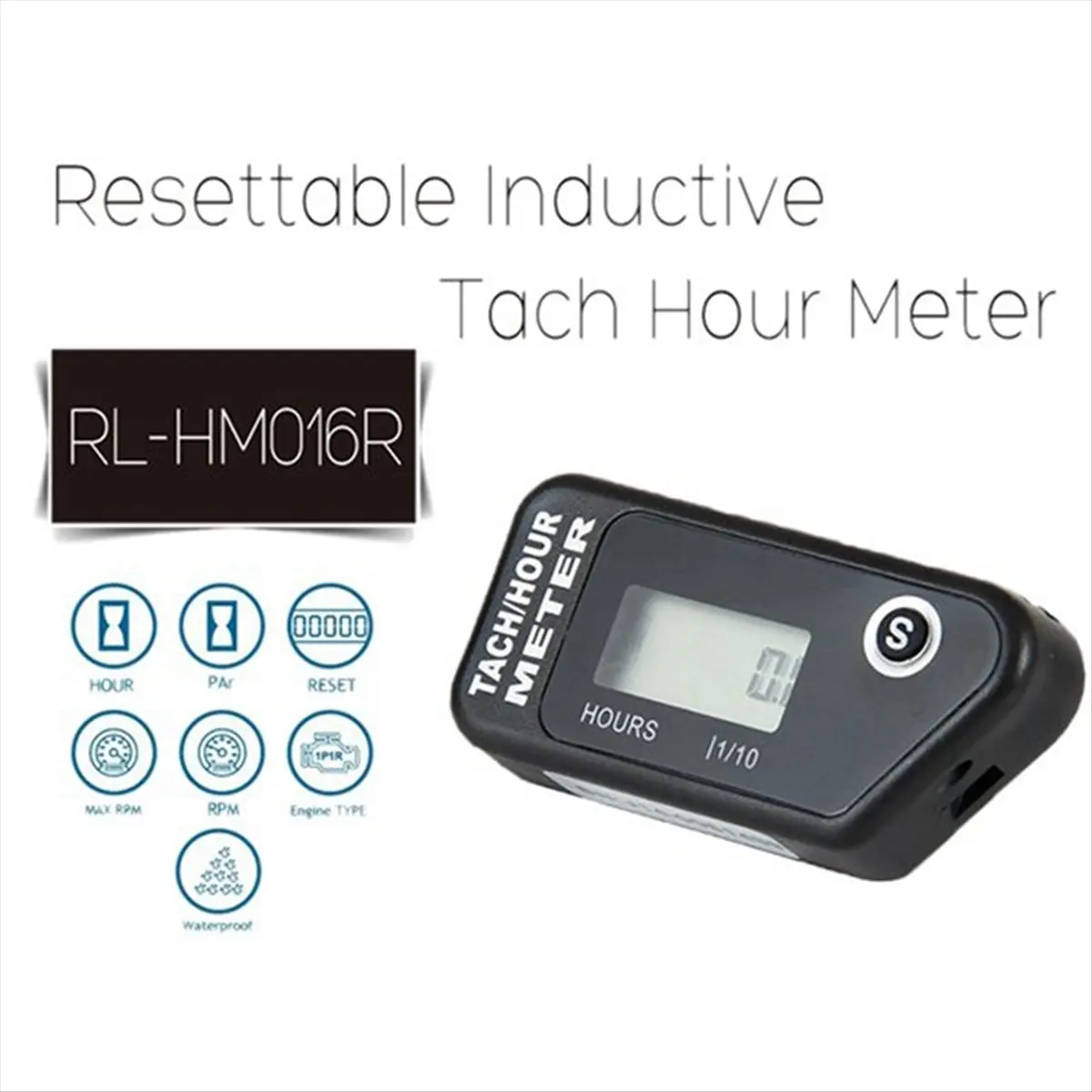 Compatible Motorcycle Speed Hour Meter Inductive LCD Digital Accumulative Hour Meter for Motorcycle ATV Mower Truck Boat