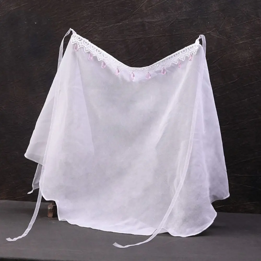 

Vintage Ancient Headwear Hanfu Face Veil Tassel Crystal Face Covering Gauze Sunscreen Mask Mesh Chinese Hanfu Accessories Girl