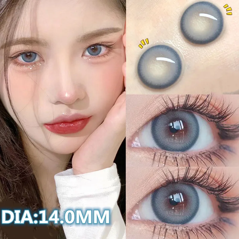 YIMEIXI 1Pair New Colored Contact Lenses Cosmetics For Eyes Natural Prescription Myopia Lenses Blue Beauty Pupil Free Shipping