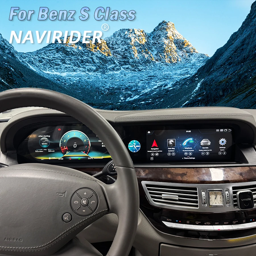 

Для Mercedes-Benz S-класса W221 S250 S350 2006-2013: ЖК-дисплей с двумя экранами, умными часами, CarPlay, Android Auto, медиаплеером, GPS и автомобильным радио