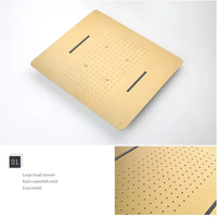 AMAXO Multi Function Brushed Gold Shower Diverter Valve Brass Concealed Thermostatic Mixer Shower Control Valve Kit