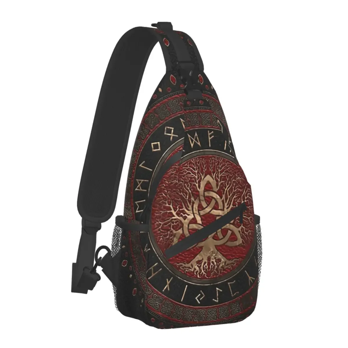 Norse Mythology Viking Crossbody Bag Sports Tree of Life Triquetra Chest Bag Unisex Women Man Fashion Shoulder Backpacks Travel