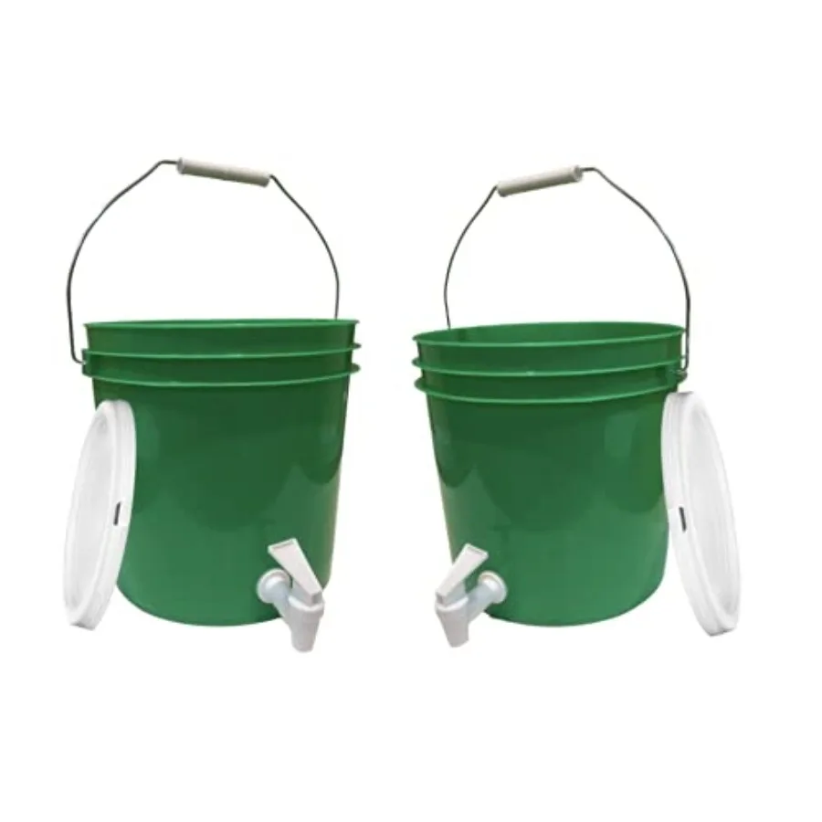 

2 Galon Food Grade Bucket with Spigot Faucet Dispenser and Lid(Pack of 2) BPA Free