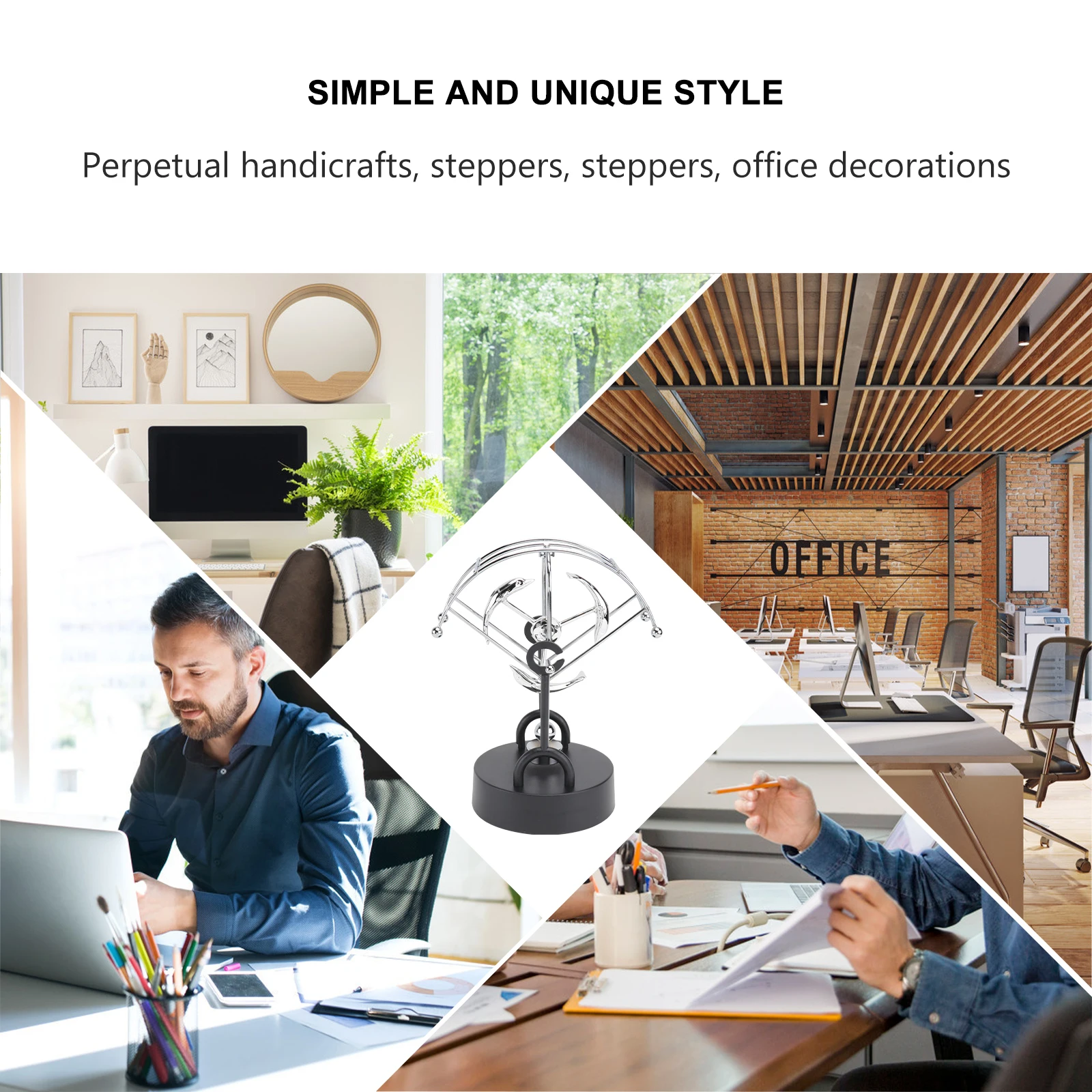 

1Pcs Perpetual Motion Desktop Science Ornament Silver Durable Office Desk Decoration Beautiful Educational Physics Classroom