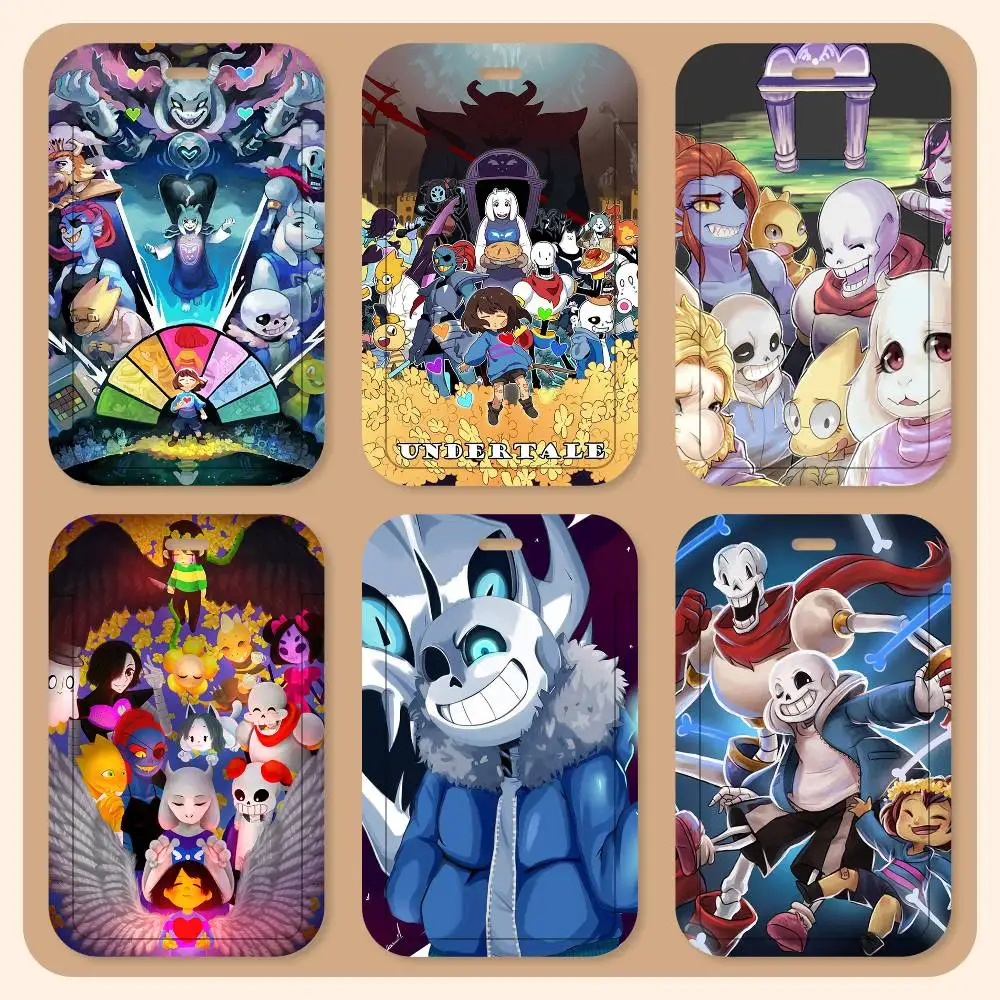 Game Undertale ID Card Holder Neck Strap Pendant Door Badge Holder Lanyards Keychain Work Credential Case Gift