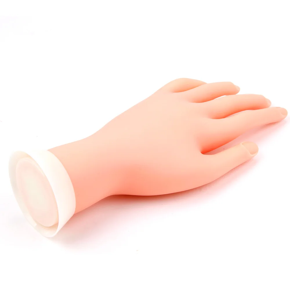 New Nail Practice Hand Flexible Movable Silicone Soft Plastic Flectional Trainer Nail Model False Hand Manicure Tool For Trainin