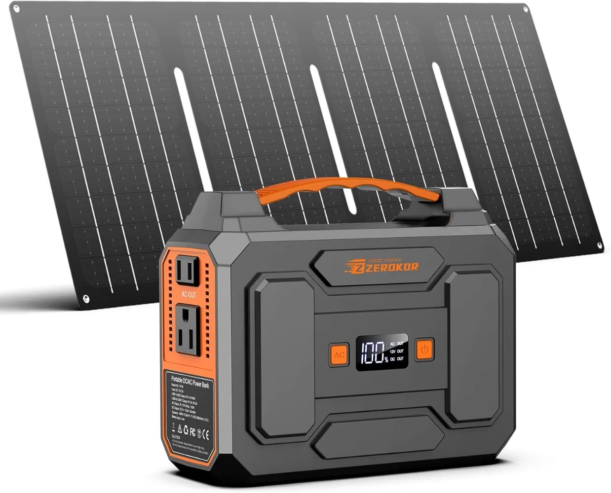 100W Portable Power Station with 40W Solar Panel,110V AC Outlet Camping Solar Power Generator 146Wh Lithium Battery Pack