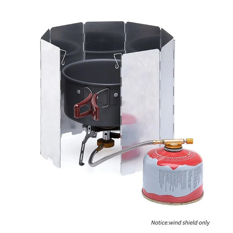 

8/9/10 Plates Gas Stove Wind Shield Outdoor Camping Burner Windproof Screen Aluminum Windbreak Alloy Wind Screen