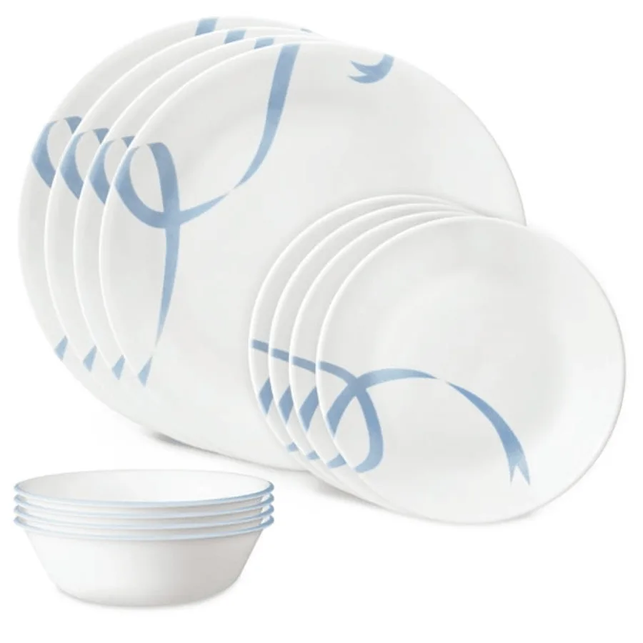 

Набор стеклянной столовой посуды Corelle Blue Ribbons, 12 предметов, 4 шт.
