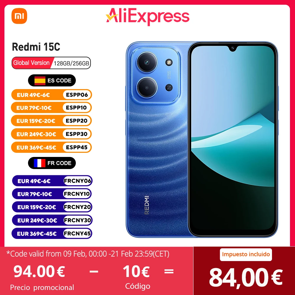 Xiaomi Redmi 15C versión Global Smartphone 50MP cámara principal 120Hz 6,9 "pantalla Dot Drop 33W carga MediaTek Helio G81-Ultra