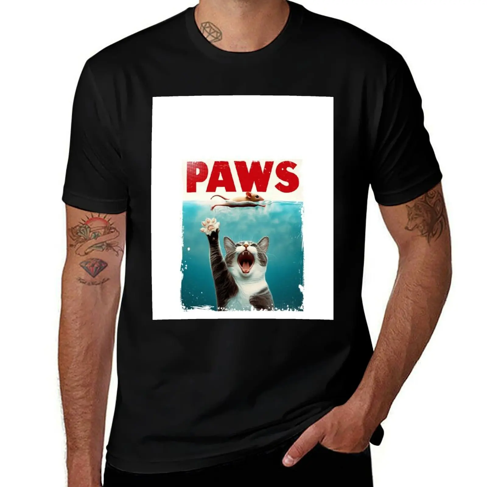 

Paws, Jaws parody Cat and Mouse T-Shirt essential t shirt man tshirt t shirt man designer T-shirt