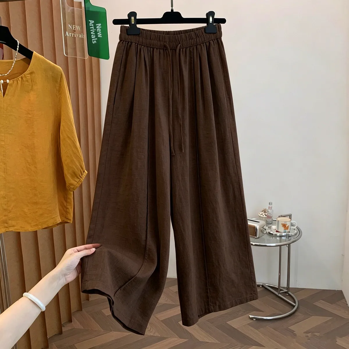 

High Waist Wide Leg Pants Draped Loose Straight Casual Trousers Floor-Length Pants Comfortable plus Size Women's Jeans