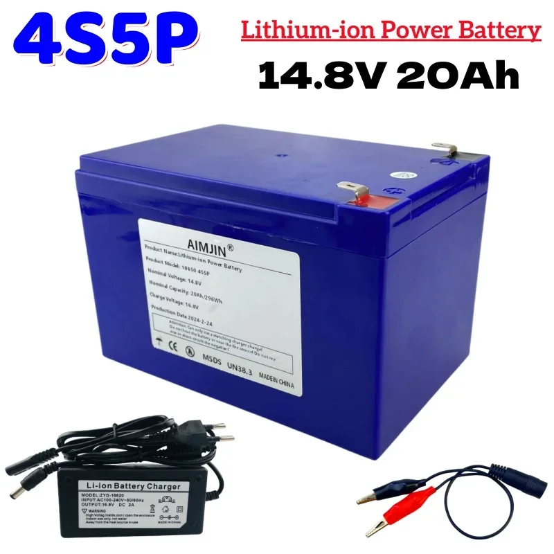 18650 4S5P 14.8V 20Ah Lithium-ion Battery Pack Built-in BMS Suitable for 16.8V Equipment High-power Inverter Tourist Car Solar