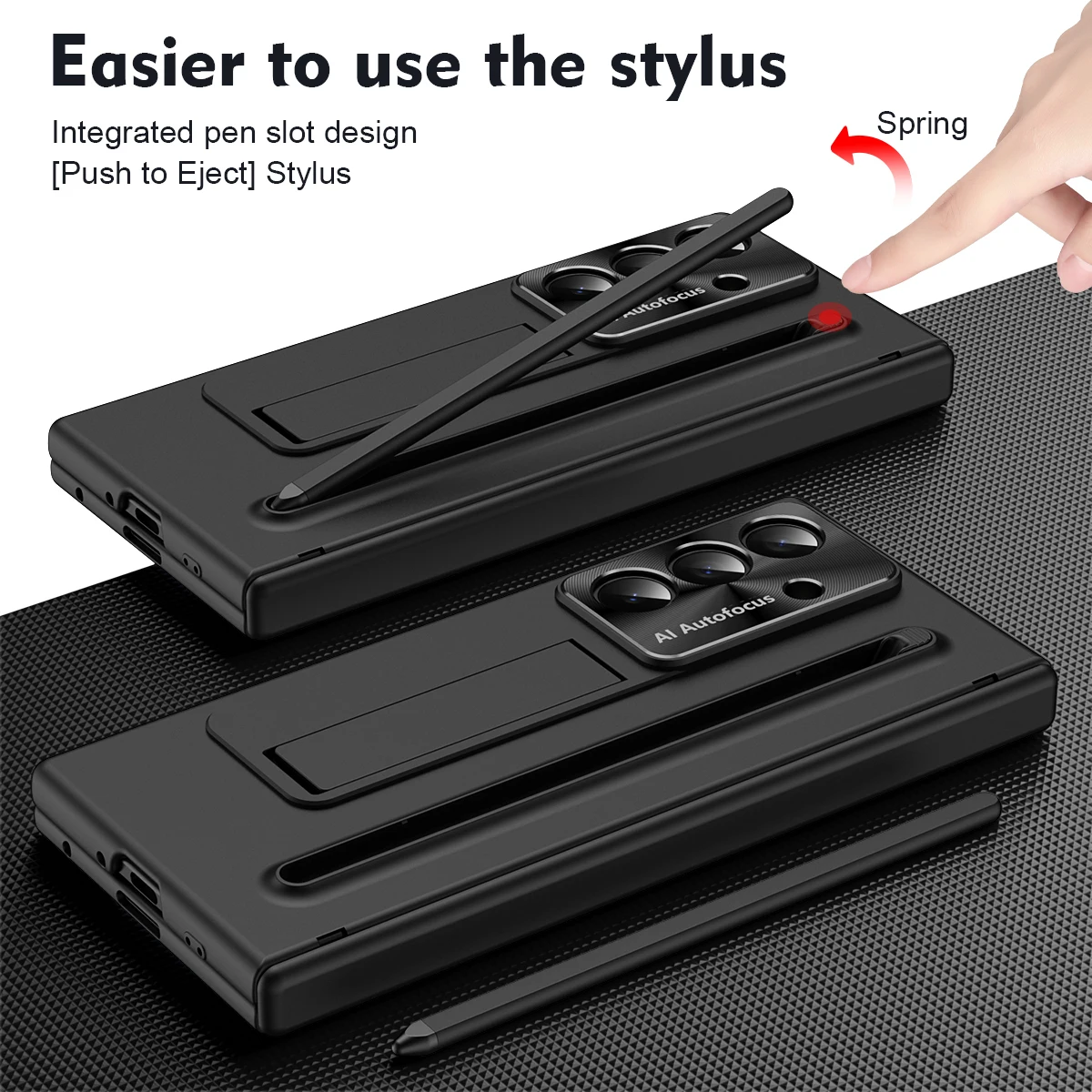 

For Samsung Galaxy Z Fold 7 6 5 4 3 Matte Hard PC Hinge Phone Case External Screen Glass Film S Pen Slot Holder Shockproof Cover