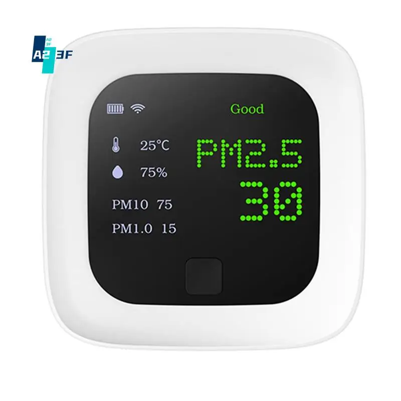 

A23F-Tuya Wi-Fi умный анализатор качества воздуха PM2.5 PM10 ЖК-дисплей Мониторинг температуры Умный дом Газ