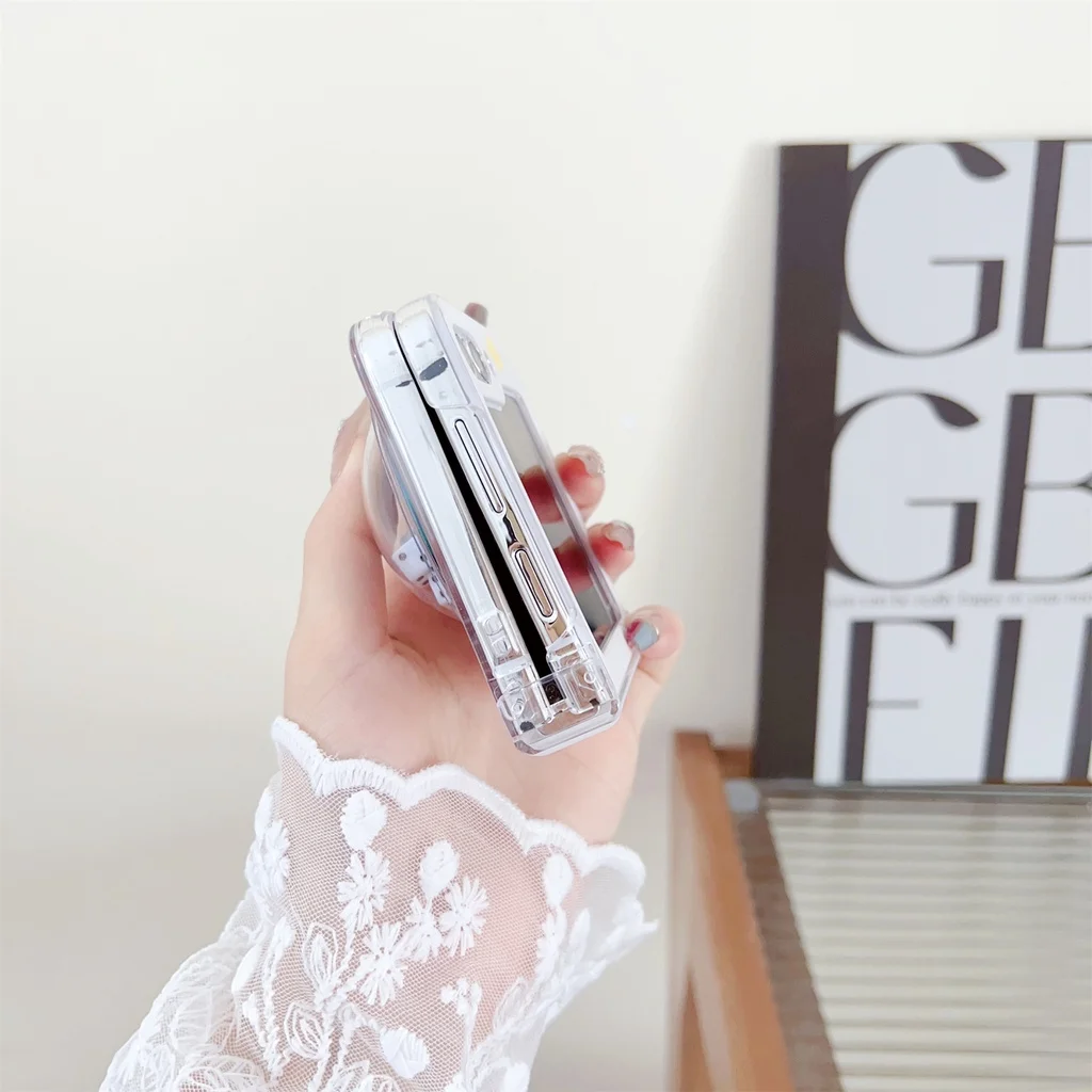 LUSHUO-funda de teléfono para Samsung Galaxy Z Flip 5, carcasa de leopardo de cuero con cordón para Z Flip5 ZFlip5 ZFlip 5