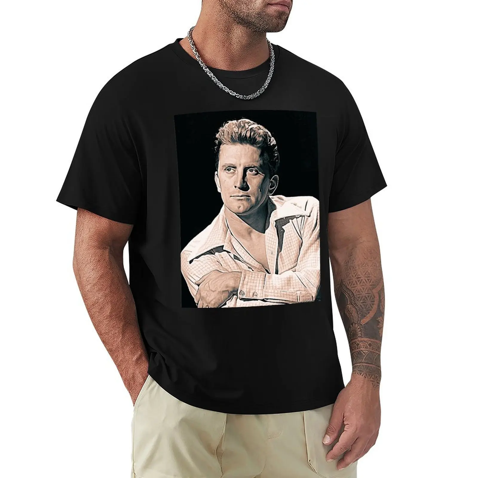 

Kirk Douglas Art - vintage painting - D79 T-Shirt Fashion Letter Print T-Shirt