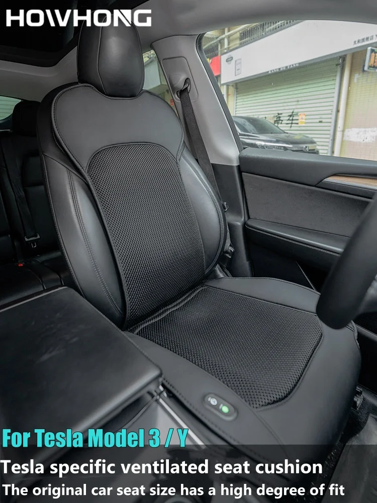 For Tesla Model 3 Y S X Ventilation Seats Cover Summer Cool Breathable with Fan Ventilated Ice Silk Seat Cushion Car Accessories - view 3
