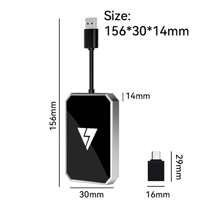 محول USB أندرويد لاسلكي للسيارة ، 2 في 1 ، تحويل تلقائي أندرويد سلكي