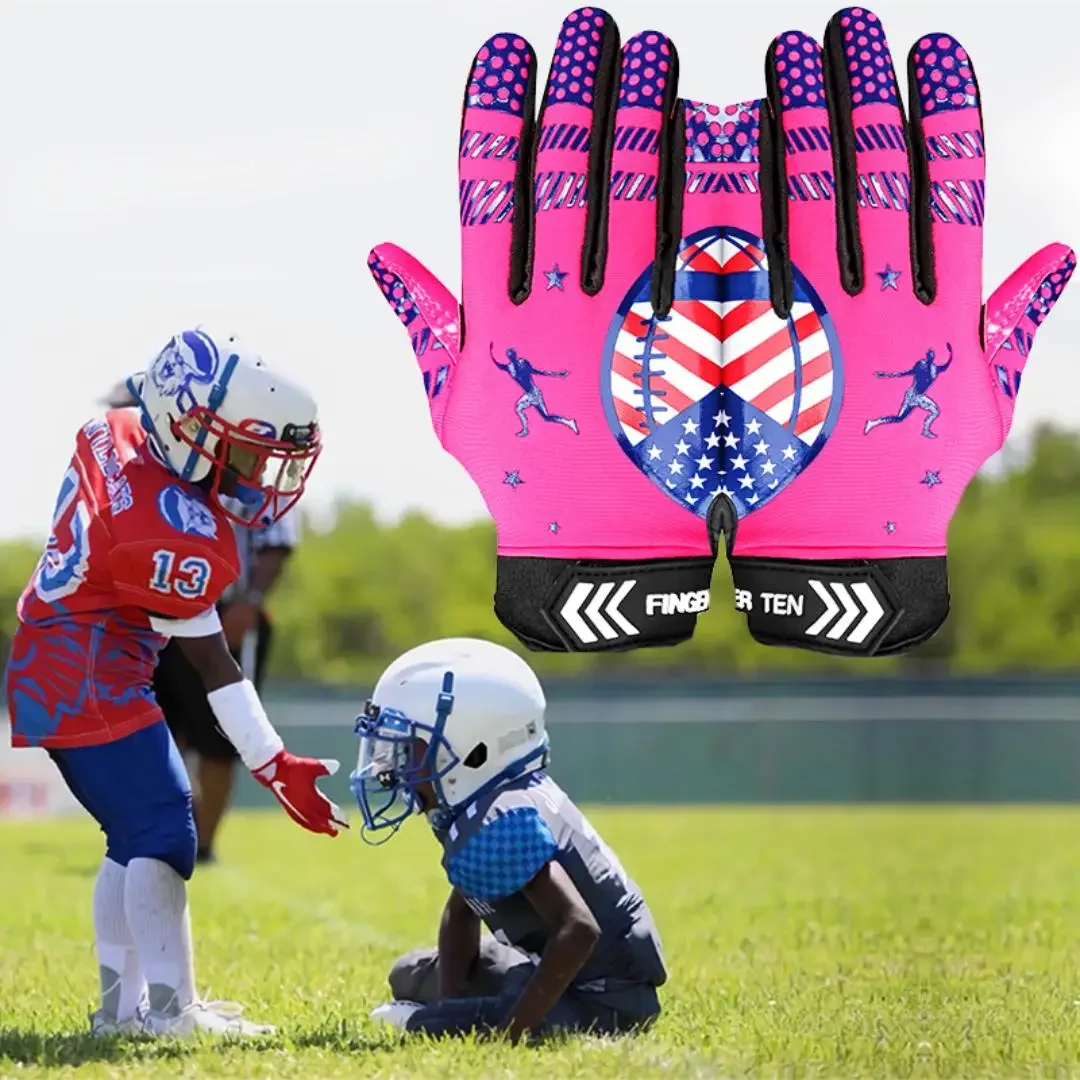 Football Receiver Gloves Youth Receiving Gloves Durable Breathable Flexible for Kids Boys Girls