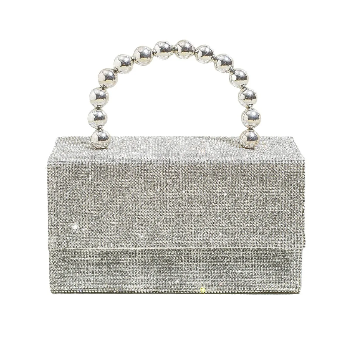 

Rhinestone Princess Tote - Portable Square Diamond Bag with Large Capacity for Balls & Parties Light Luxury Style Evening Clutch