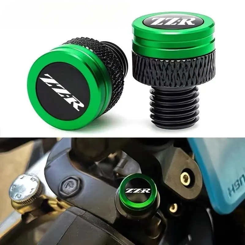 Motorcycle CNC Rearview Side Mirror Hole Cap Plug Accessories For Kawasaki ZZR250 ZZR600 ZZR1200 ZZR1400 ZZR 250 600