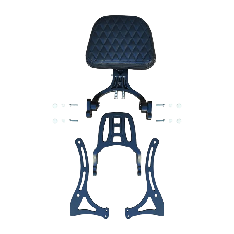 TORST Lifan V16 Collapsible Motorcycle Backrest with PU Leather & Aluminum Dual Sport Retrofit/Upgrade