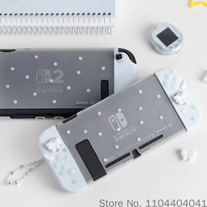 Ns2 Shell Original Protective Case For Switch 2 Oled Ns Star Bow Wing Soft Silicone Joy Con Controller Cover Gaming Accessory view 3