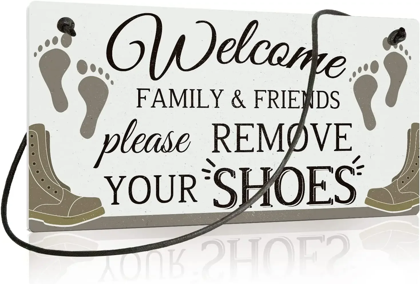 Wood Decor Please Remove Your Shoes Sign No Shoes Sign for Home Porch Hanging Plaque Welcome Please Remove Your Shoes