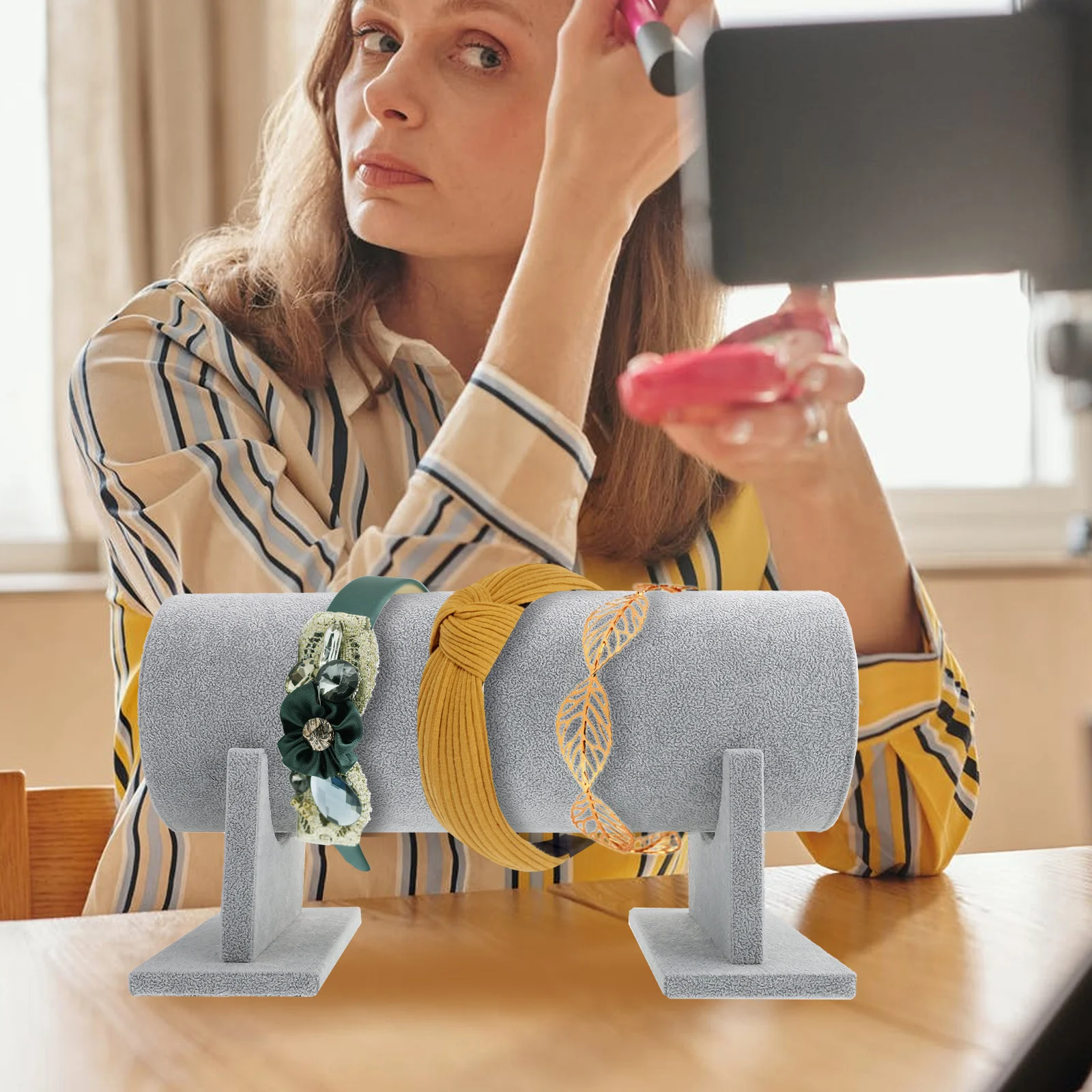 

Hair Tie Holder Stand Minimalist Style for Scrunchies and Bracelets Organizer Display Stand for Dresser Home Use