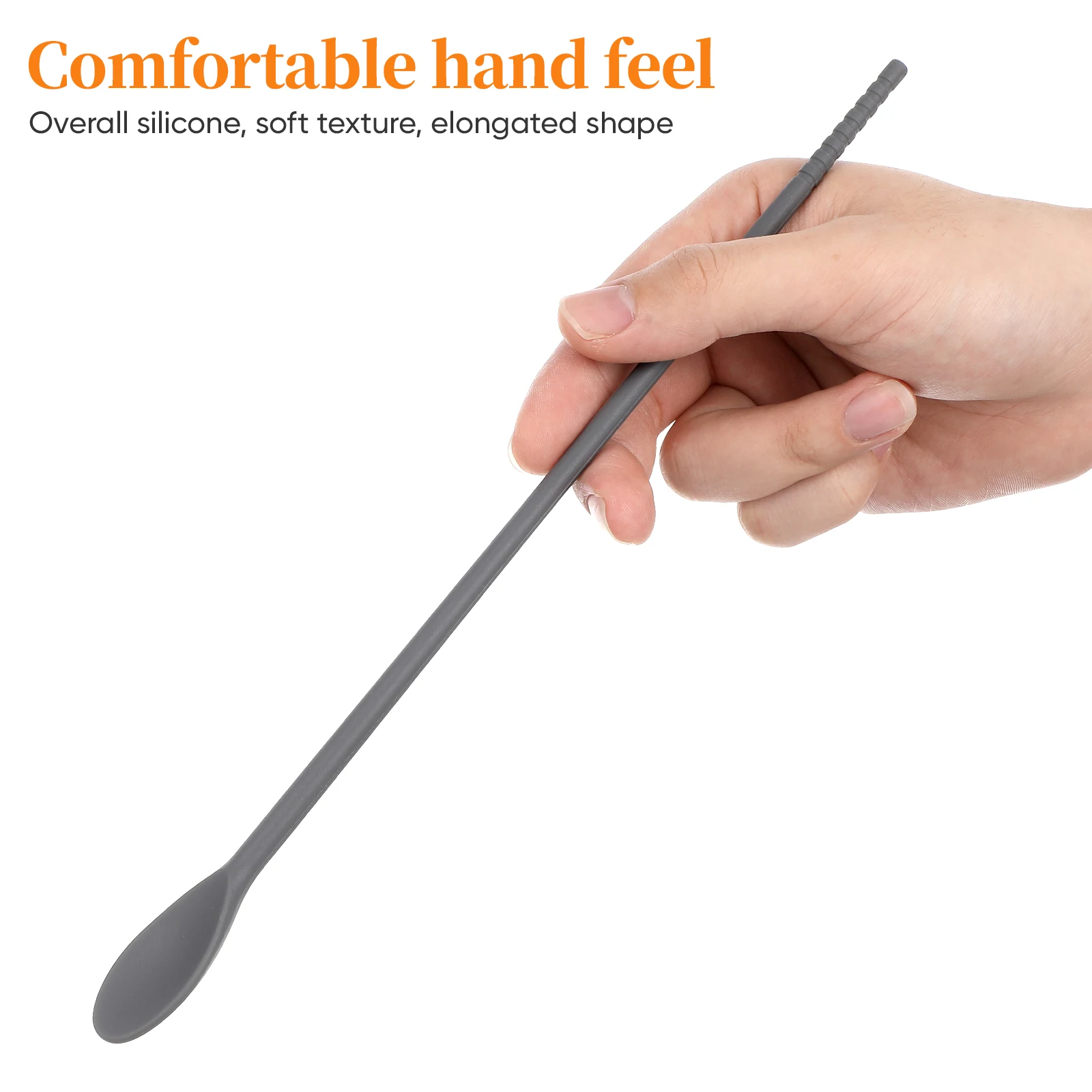 

2 Pairs Silicone Chopstick Spoon Integrated Stirring Rods Black Color Kitchen Gadgets MultipurposeSpoons