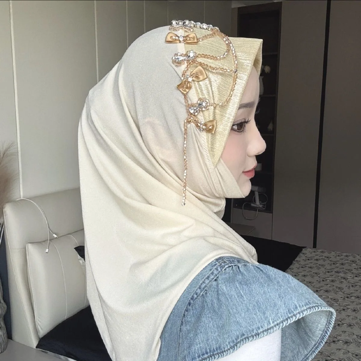 Luxo Borlas Cachecol para Mulheres Muçulmanas, Hijab, Xale, Lenço, Malásia, Oração, Kufi, Islam, Arábia Saudita, New Fashion, Frete Grátis, 05209