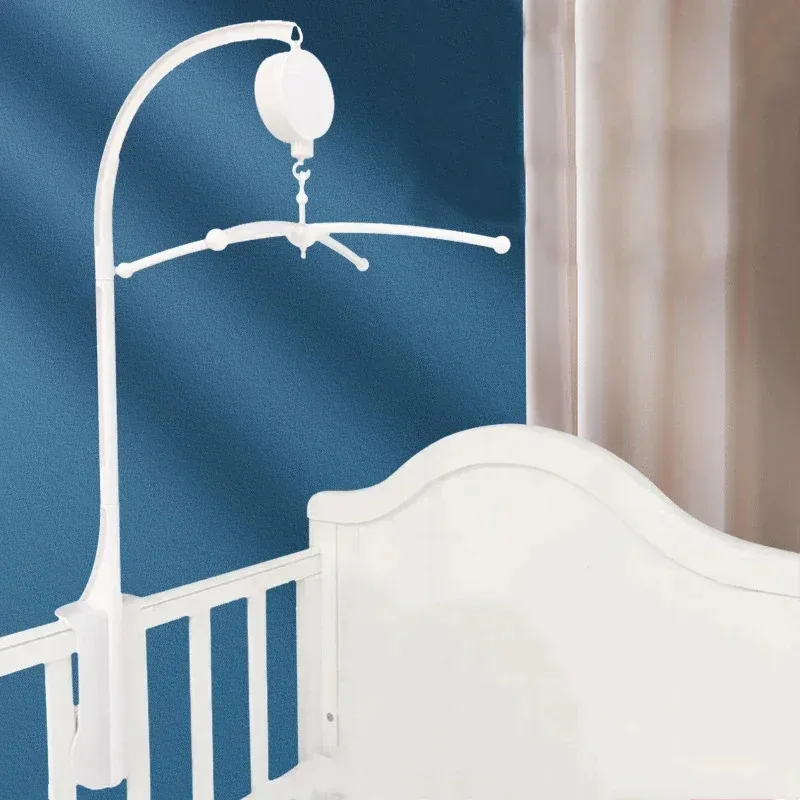 Baby Mobile Crib Bell Bracket 360° Rotating White Holder for Newborn Rattles Music Box Toys