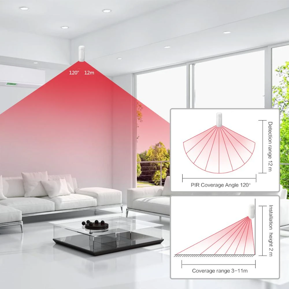 Sensor de movimiento inalámbrico para el hogar, Mini Detector infrarrojo PIR de 433MHz, Kits de alarma de seguridad antirrobo aplicables PG103PG107
