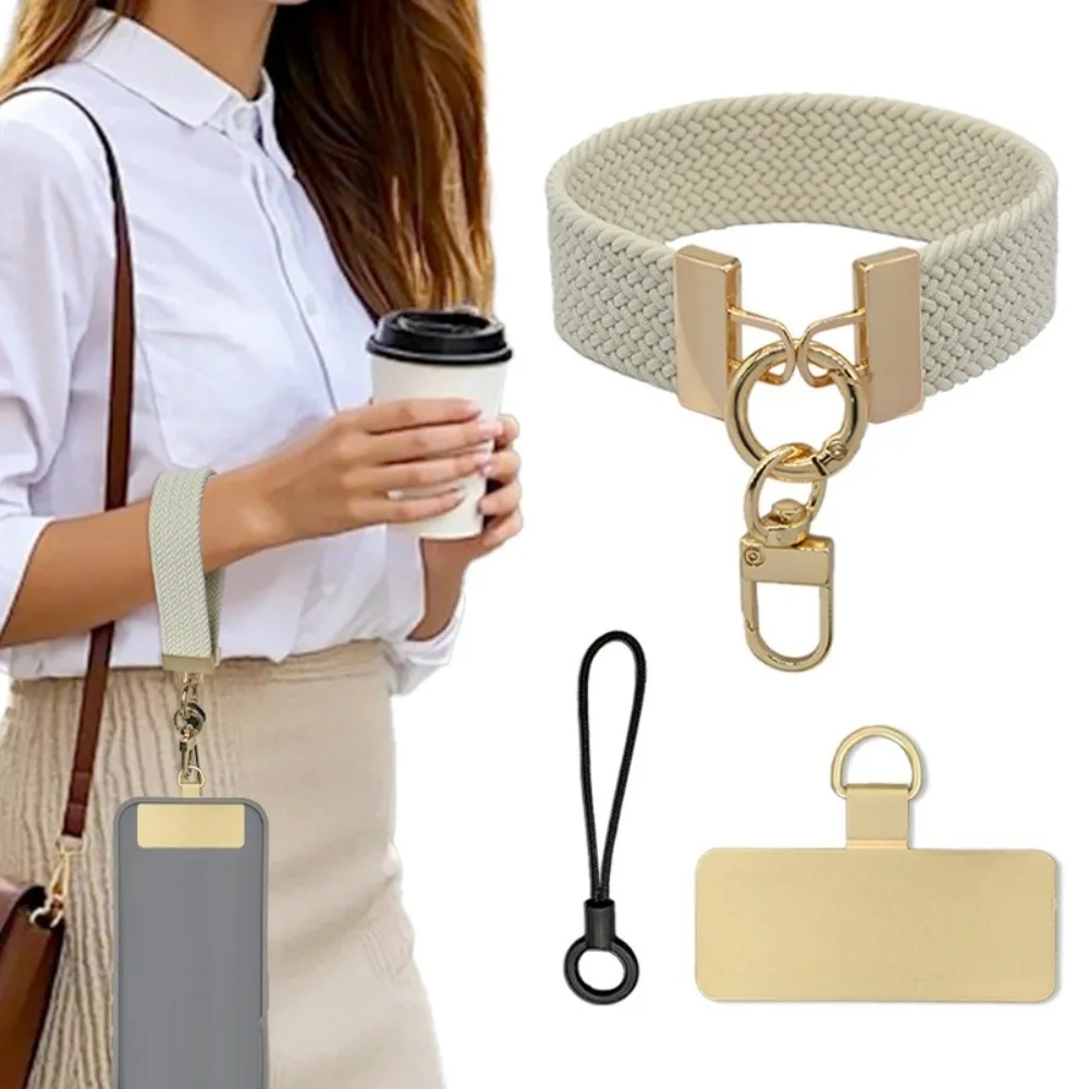 Pendentif de sangle de téléphone portable avec carte en métal, chaîne de téléphone portable haut de gamme, lanière courte pour téléphone portable pour femmes/dames/filles