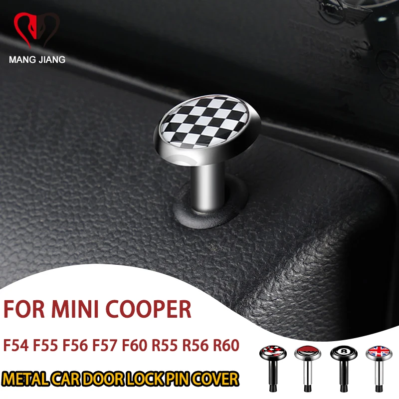Pin de botón de bloqueo de puerta de coche, cubierta decorativa para Mini Cooper F54 F55 F56 F60 R50 R55 R56 R57 R60 R61, calcomanía, accesorios de Interior de coche