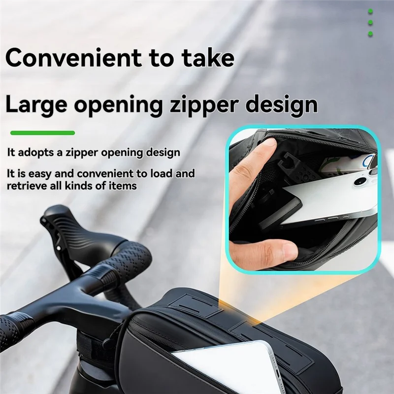

NALFI-Bike Frame Storage Bag Water-Resistant Reflective Triangle Bag For Mountain & Road Bikes