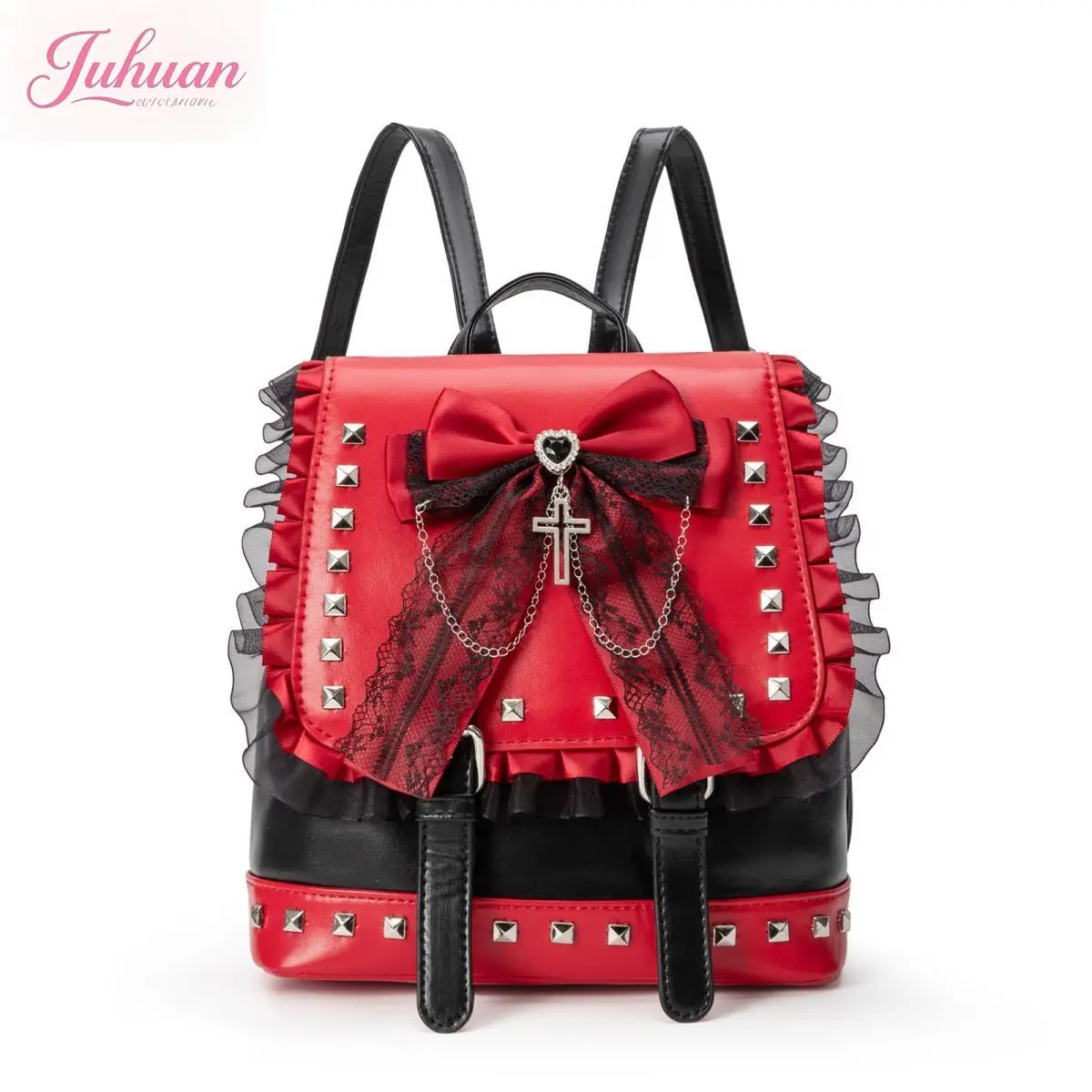 Japanese Sweet Cool Girl Mine Series Mass-produced Dark Goth Style Women's Backpack Lolita Bow Rhinestone Willow Ladies Backpack