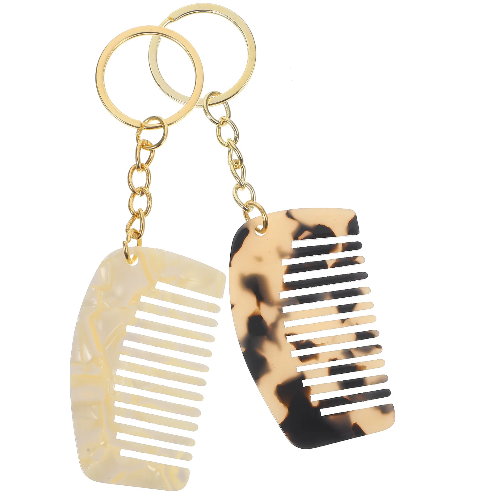 

2 Pcs Hair Comb Mini Keychain Small Wide Tooth Travel Pocket for Women Portable