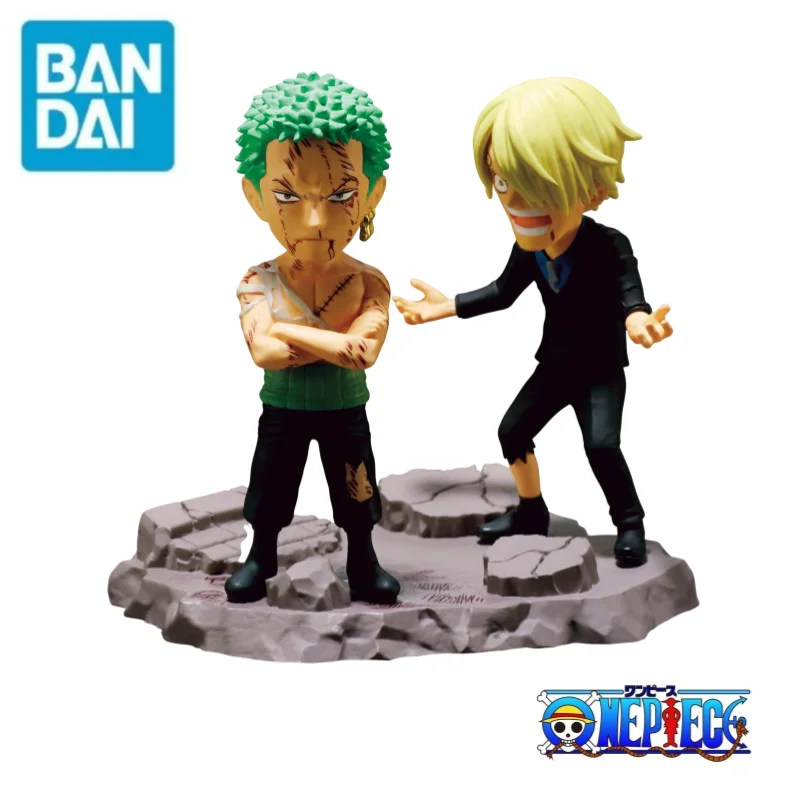 

В наличии оригинальный Bandai One Piece Banpresto Wcf праздничные подарки 100% натуральная фигурка Roronoa Zoro Sanji, модель статуи, украшения