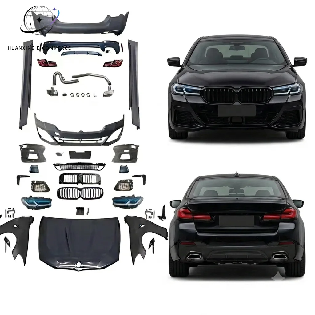 Factory Direct SaleFor BMW 5 Series F10 F18 Body Kit 2011-2017 Upgrade to 2021 G30 G38 M-Tech Hood Fender Lights Bumper Side Ski
