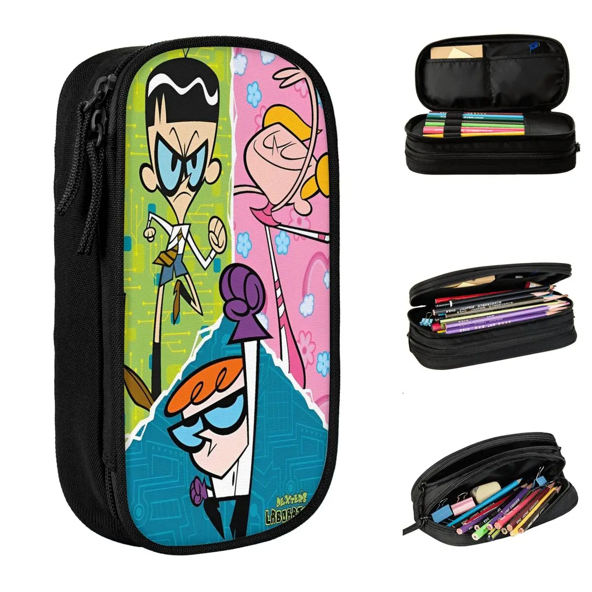 

Large Capacity Pencil Pouch Billy And Mandy Anime Cartoon Merch Double Layer Pen Case Girl Make Up Bag Gift
