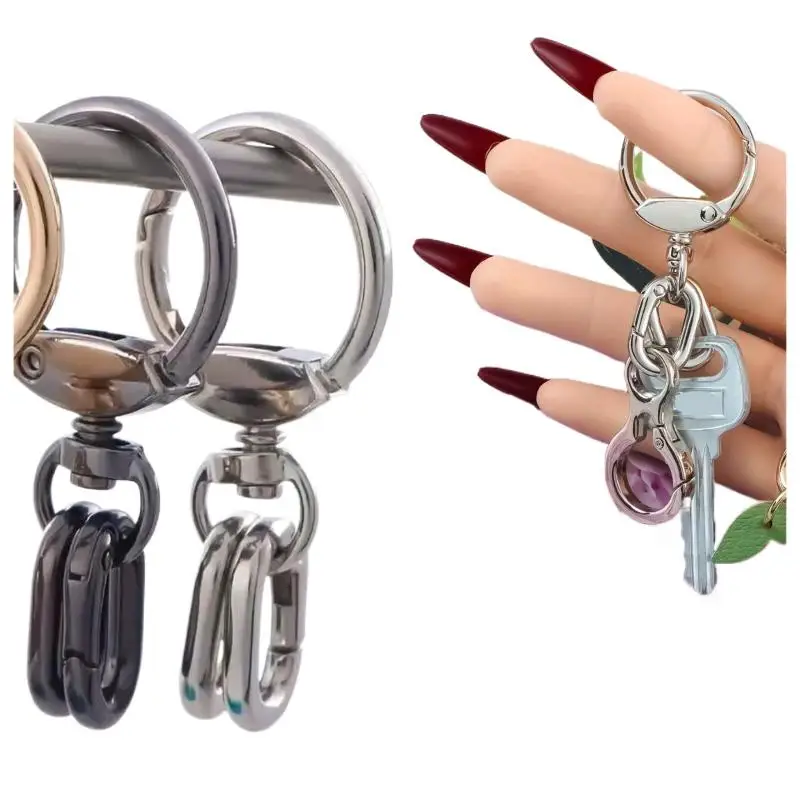 Drehbarer Karabinerhaken mit 2 Stück Federring-Schlüsselanhänger-Clips für DIY-Bastelarbeiten, Lanyard-Herstellung, Schlüsselring – Detail 5
