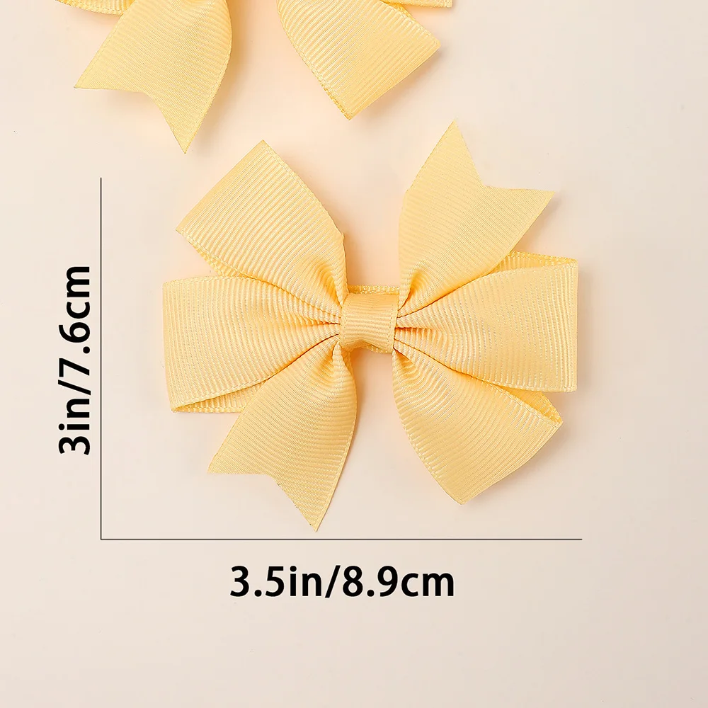 24Pc Girls Solid Color Bow Hair Clips Fully Lined Colorful Ribbon Bow Hair Clips Cute Bangs Clips Kids Baby Hair Accessories