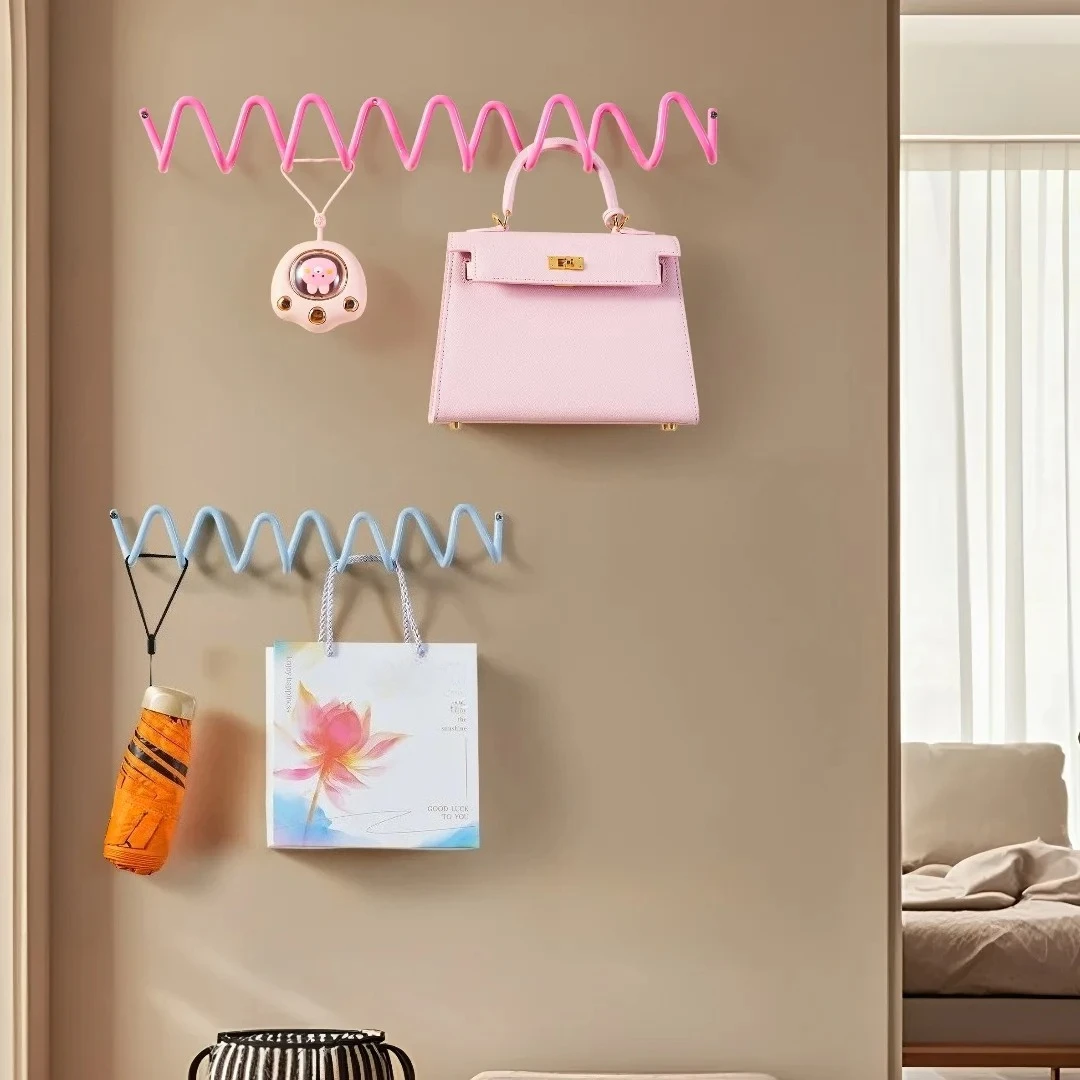 Nordic Wave Hanging Hook Clothing Storage Hange Wrought Iron Wall Hook Minimalist Entrance Wall Decoration Hook