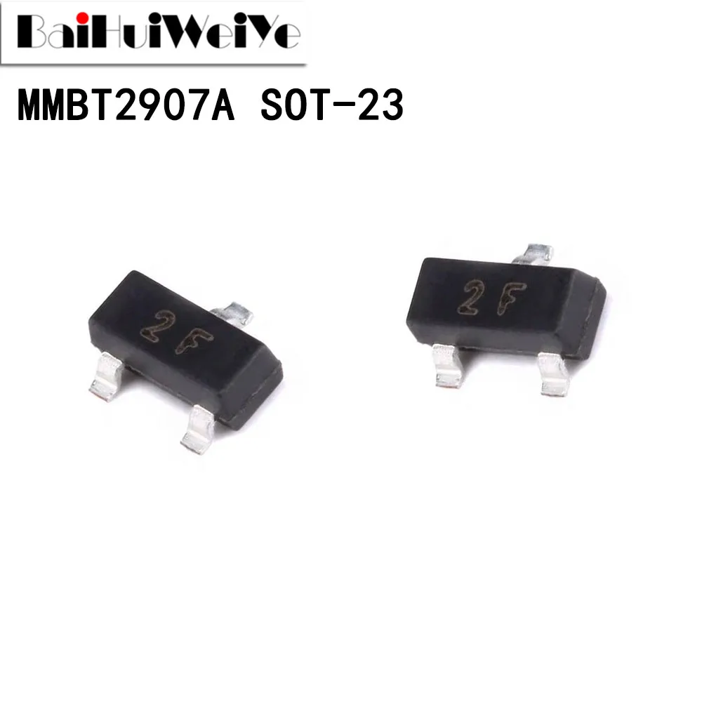 100Pcs MMBT2907A MMBT2907ALT1G MMBT2907 2N2907 0.6A 40V 2F PNP SOT-23 SOT23 MOS FET Transistor SMD New Good Quality Chipset