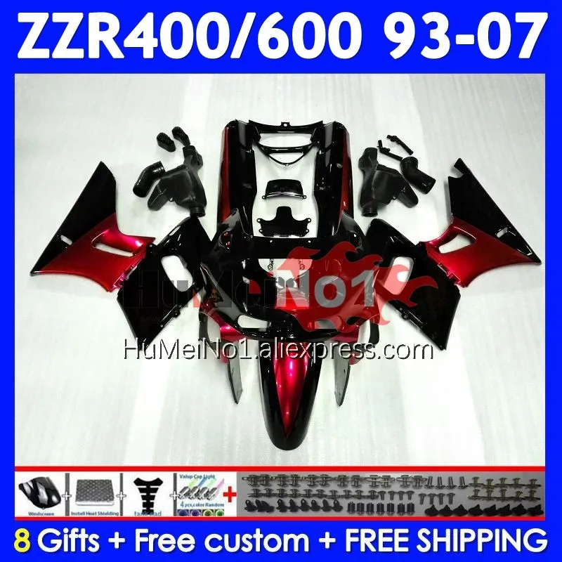 Metal red ZZR-400 For KAWASAKI NINJA ZZR 400 1993 1994 1995 1996 1997 1998 238No.123 ZZR400 99 00 01 02 03 04 05 06 07 Fairing